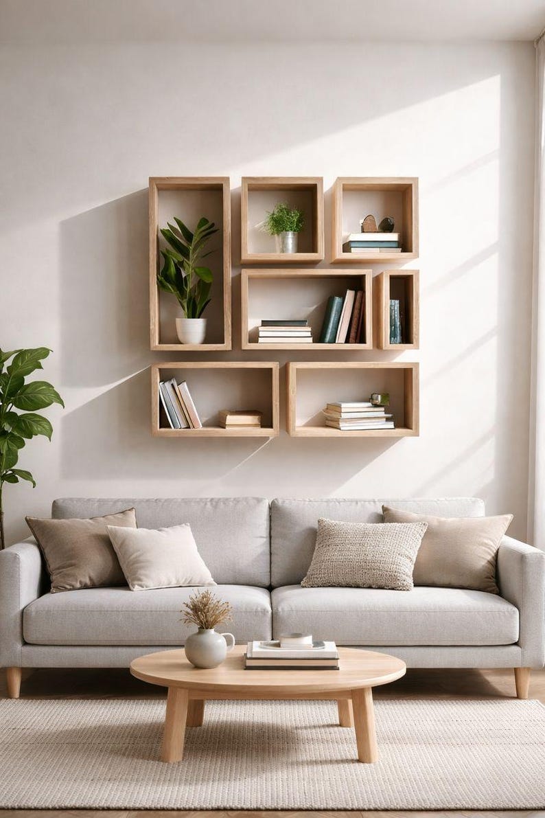 Floating Bookshelves Set – Wall-Mounted Bookcase
